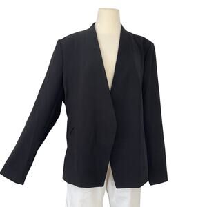 Banana Republic Collarless Open Front Blazer Jacket Business Office in Black 18